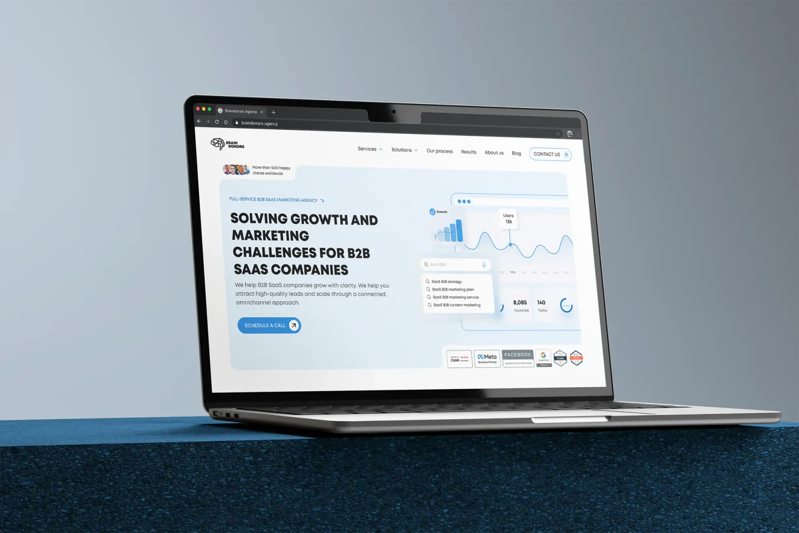 BrainDonors website shown on a laptop